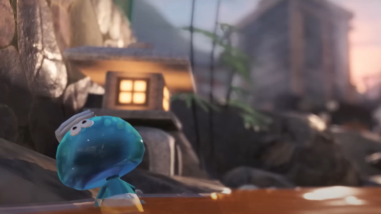 Splatoon 3 Jellyfish sitting in hot spring