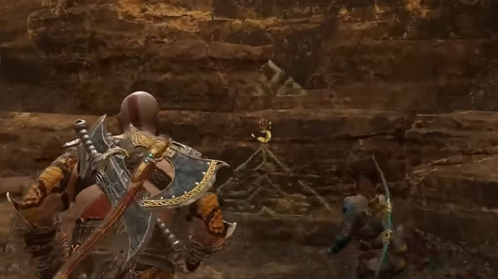 Golden handprint God of War