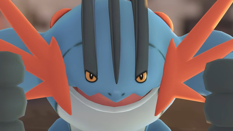 Mega Swampert snarling