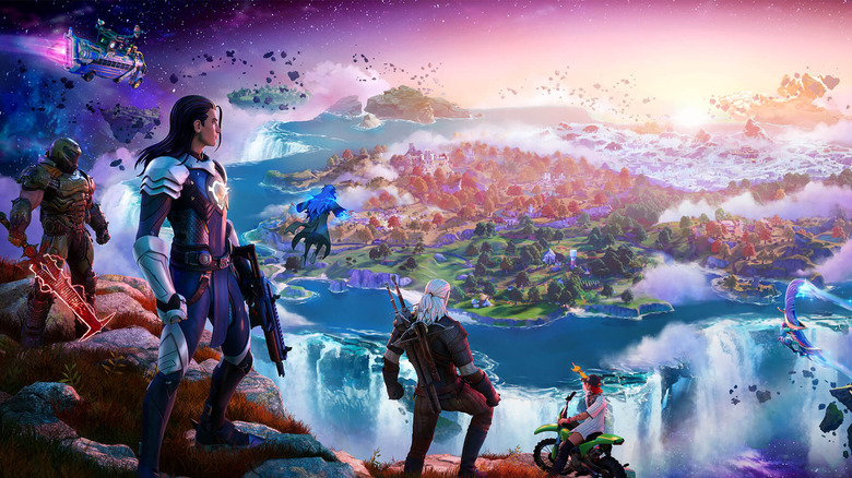 Fortnite Chapter 4 characters overlooking islands