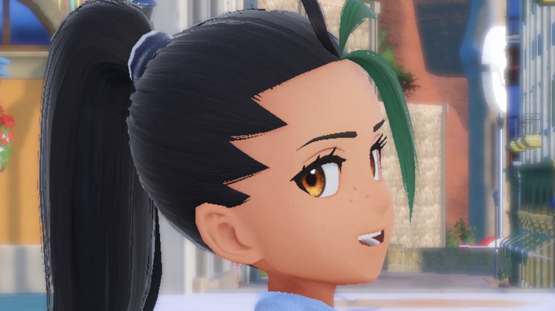 The player rival Nemona as she appears in "Pokémon Scarlet" and "Pokémon Violet"