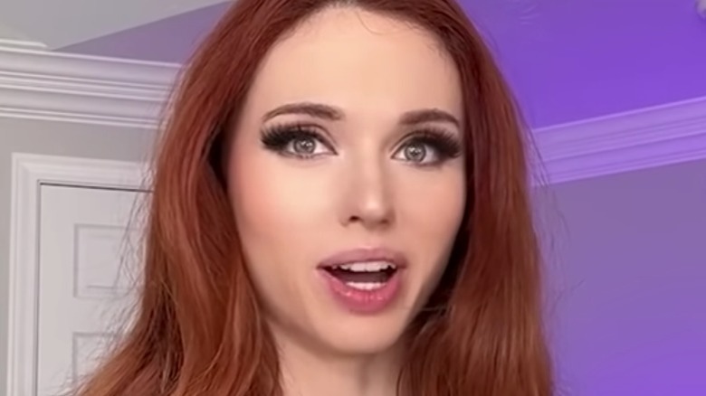 Amouranth mouth open talking