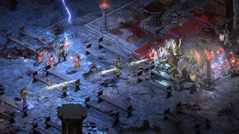 Diablo 2 characters battling