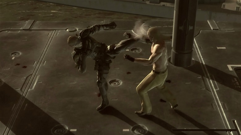 Solid Snake fist-fights Liquid Snake
