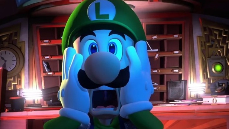 Luigi's Mansion surprised Luigi