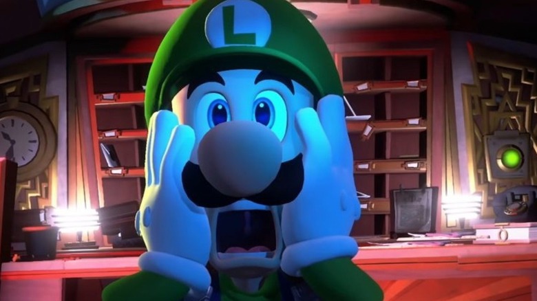 Luigi's Mansion surprised Luigi