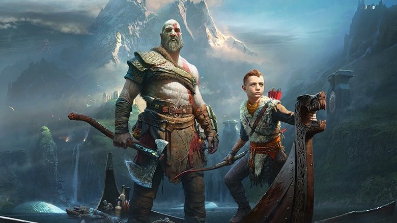 Kratos and Atreus in Ragnarok art