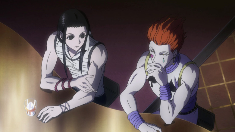 Illumi sharing a drink with Hisoka