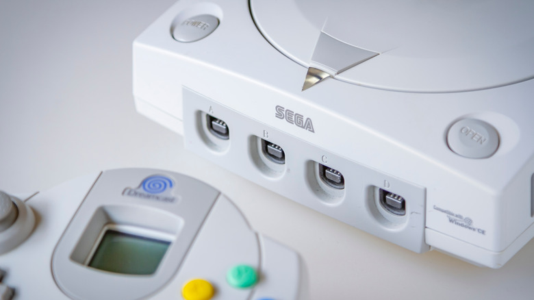 close-up dreamcast console and controller