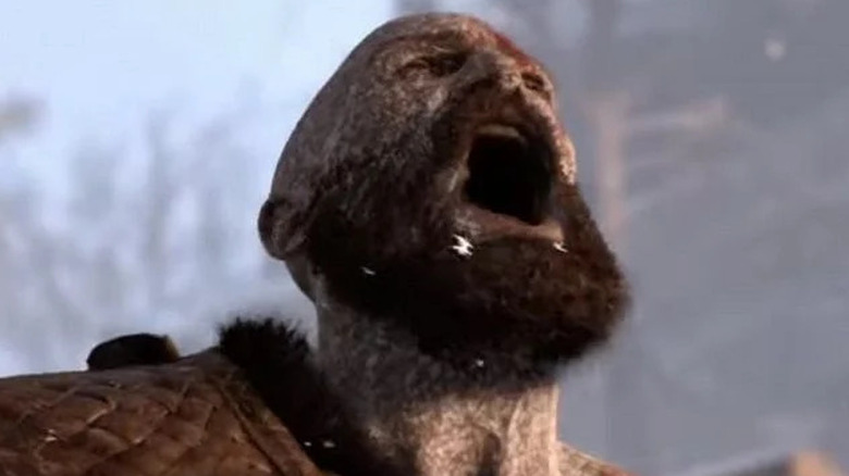 God of War Kratos yelling close up