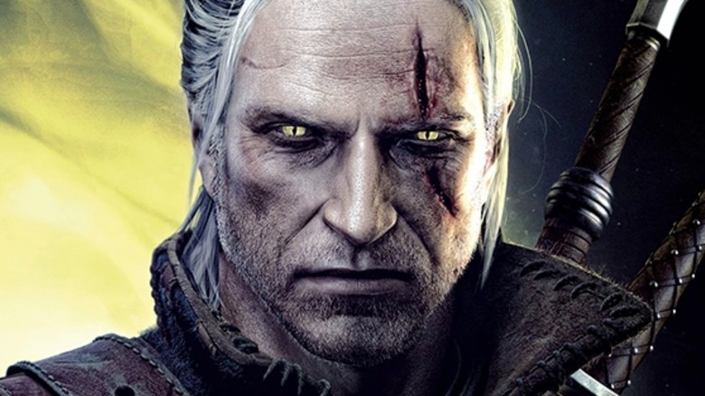 Geralt glares with slit eyes