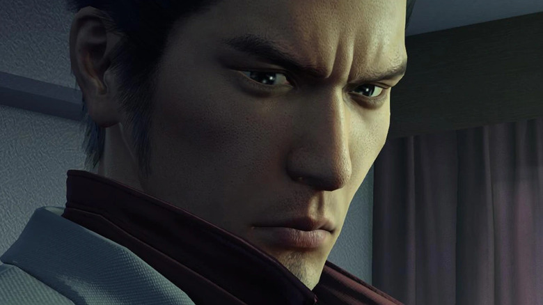 Kiryu scowling