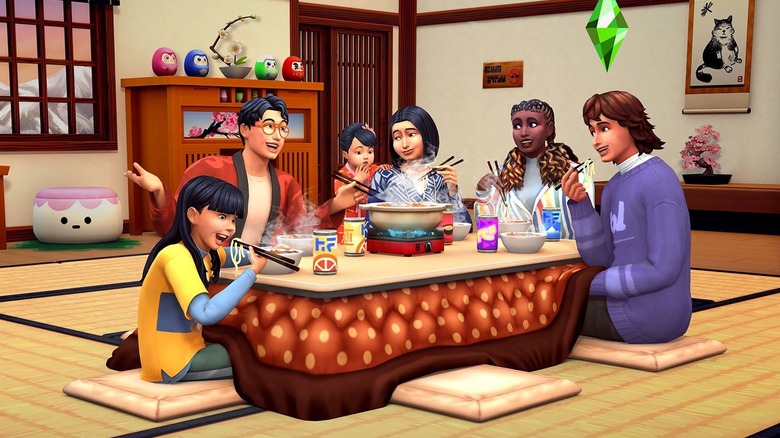 Sims eating hot pot