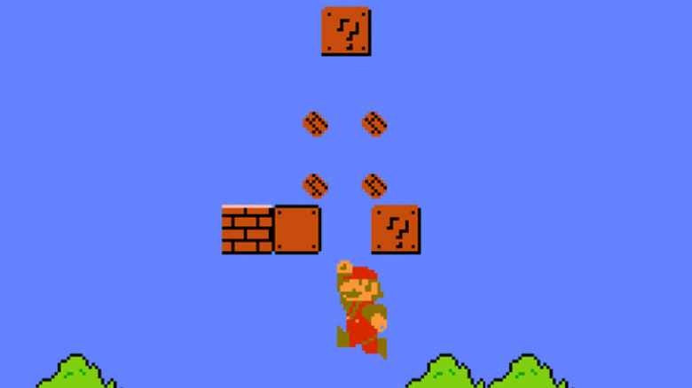 Mario breaking bricks