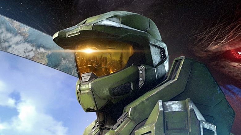 Master chief looks to the side