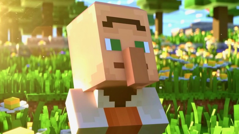 Minecraft character looking up