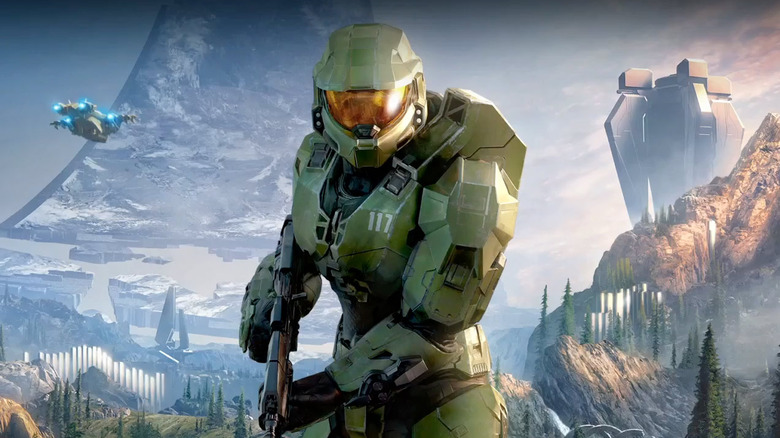 Master Chief posing on the Halo