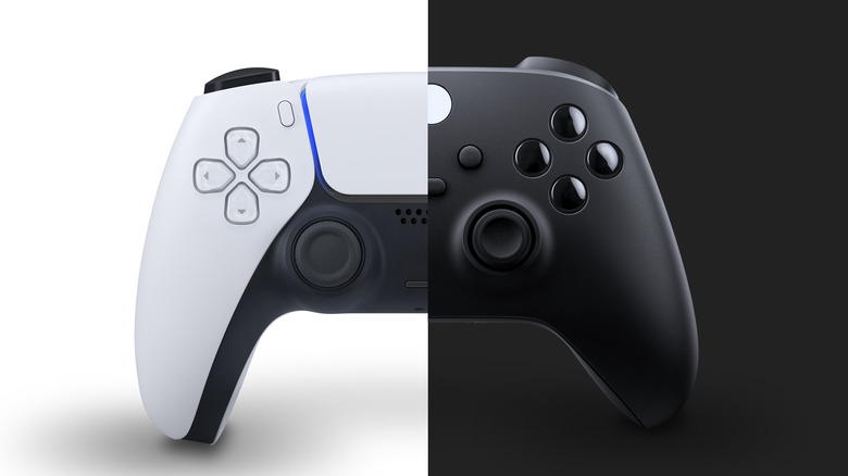 Xbox and PS5 controllers together