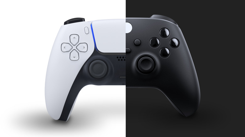 white and black next-gen controllers
