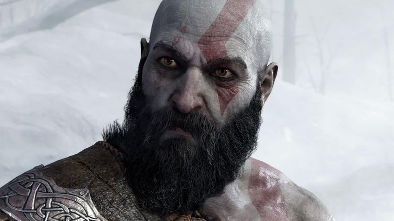 Kratos staring close up