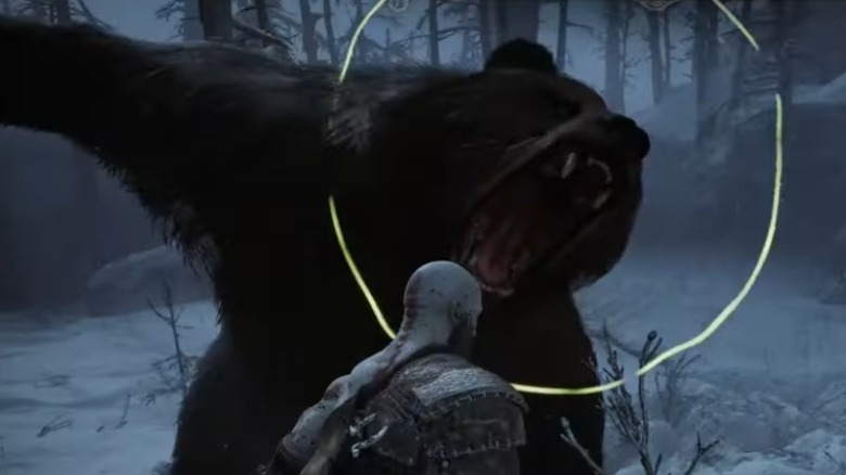 Bjorn attacking Kratos