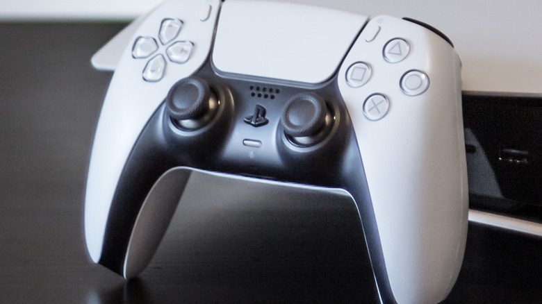 Closeup of dualsense PS5 controller