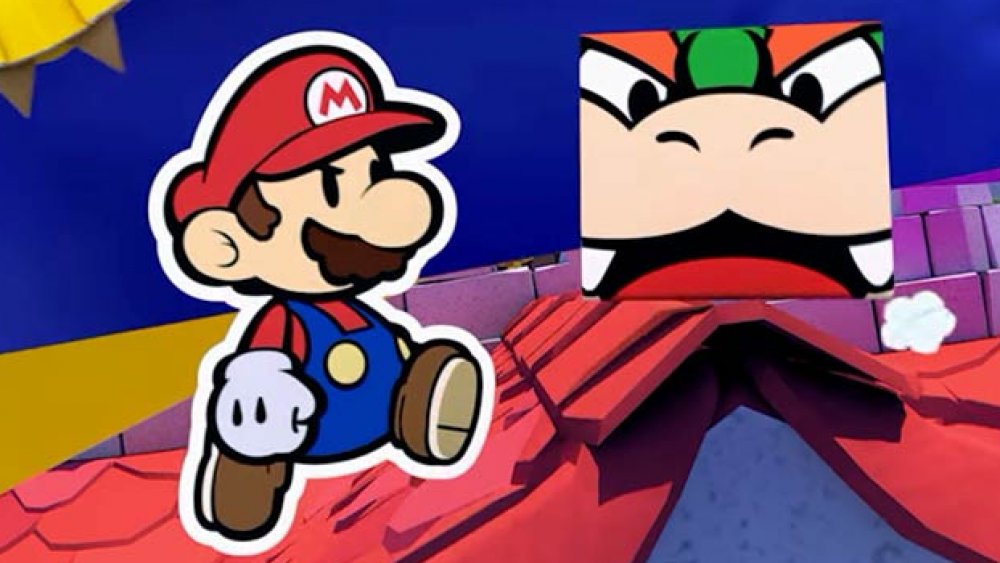 Mario and folded Bowser