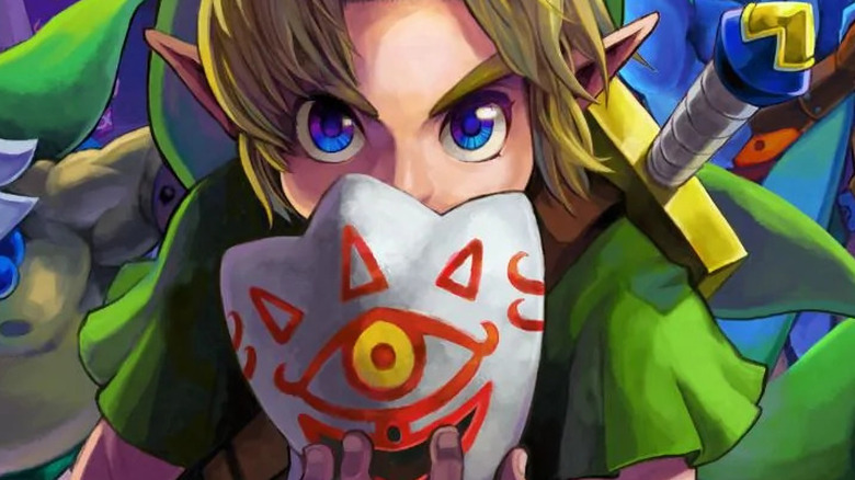 Link poses behind mask in Majoras Mask