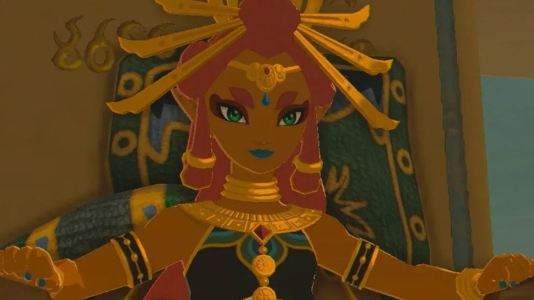 Riju sitting on throne