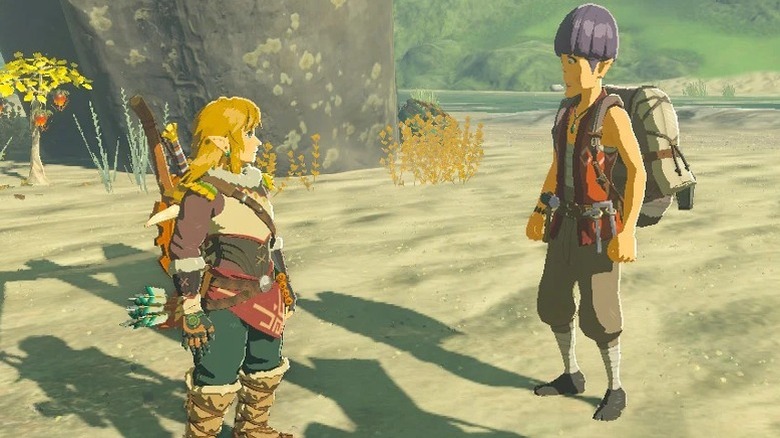 Link and Addison standing together
