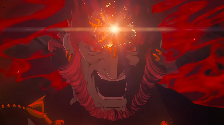 Ganon shouting with glowing forehead gem