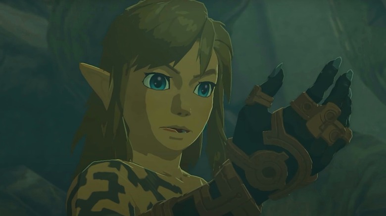 Link inspecting his new hand