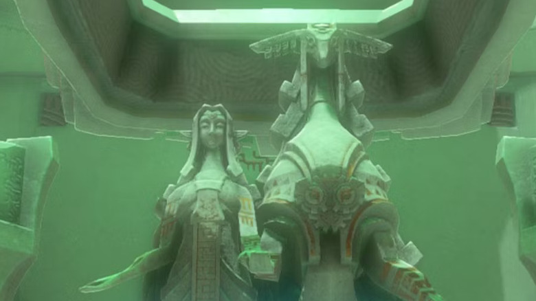 Sonia and Rauru statue in Shrine of Light