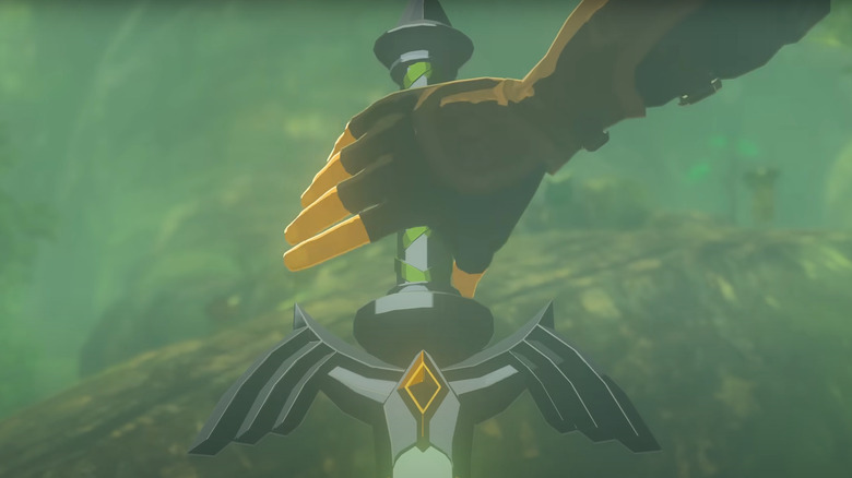 Link grabbing Master Sword